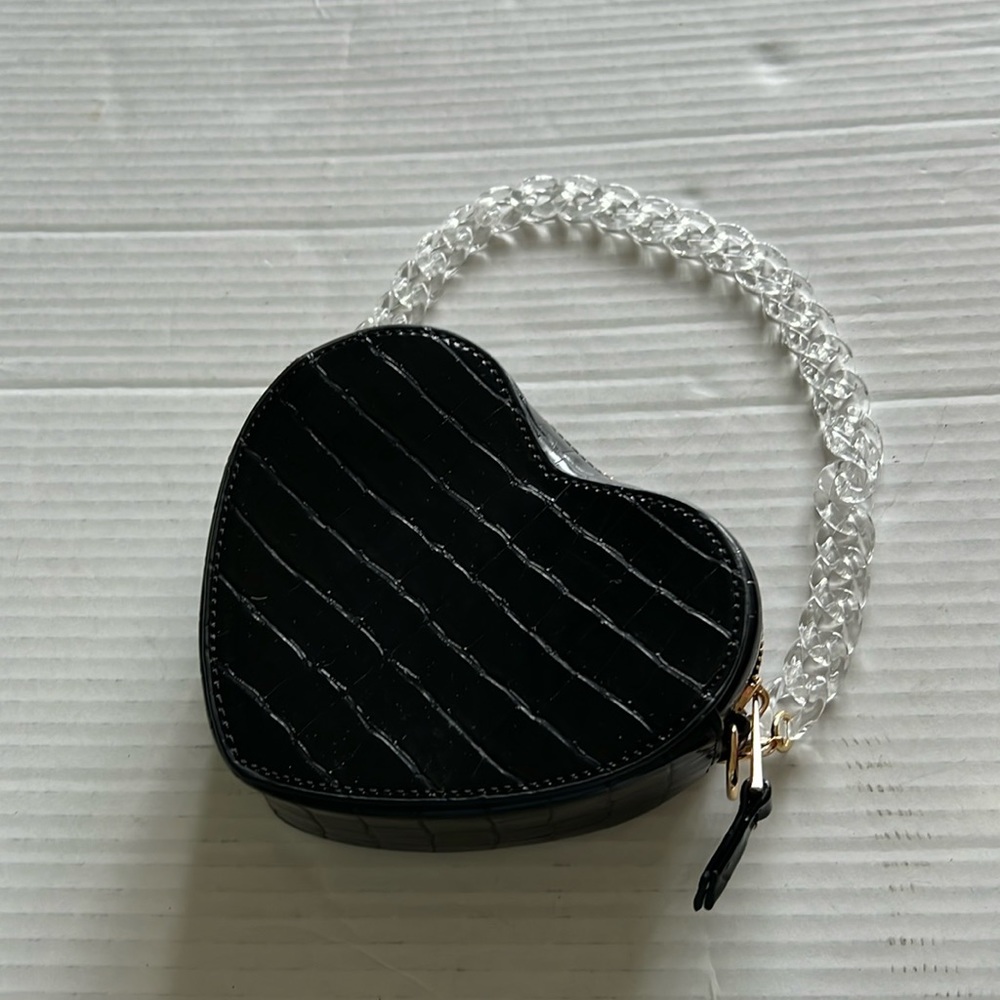 Heart shaped little black bag